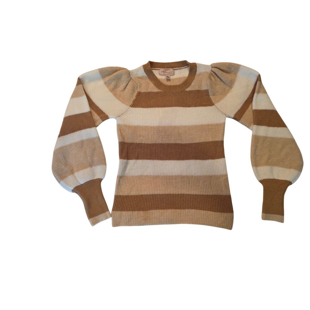 Philosophy Striped Puff Sleeve Sweater Small Petite Closet Clean Out